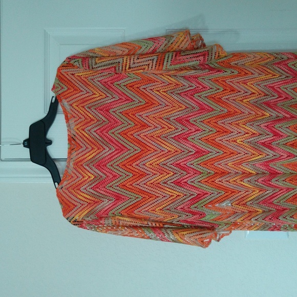 JM studio by John Meyer women's coral colorful plus size two pieces set dress - Picture 6 of 14